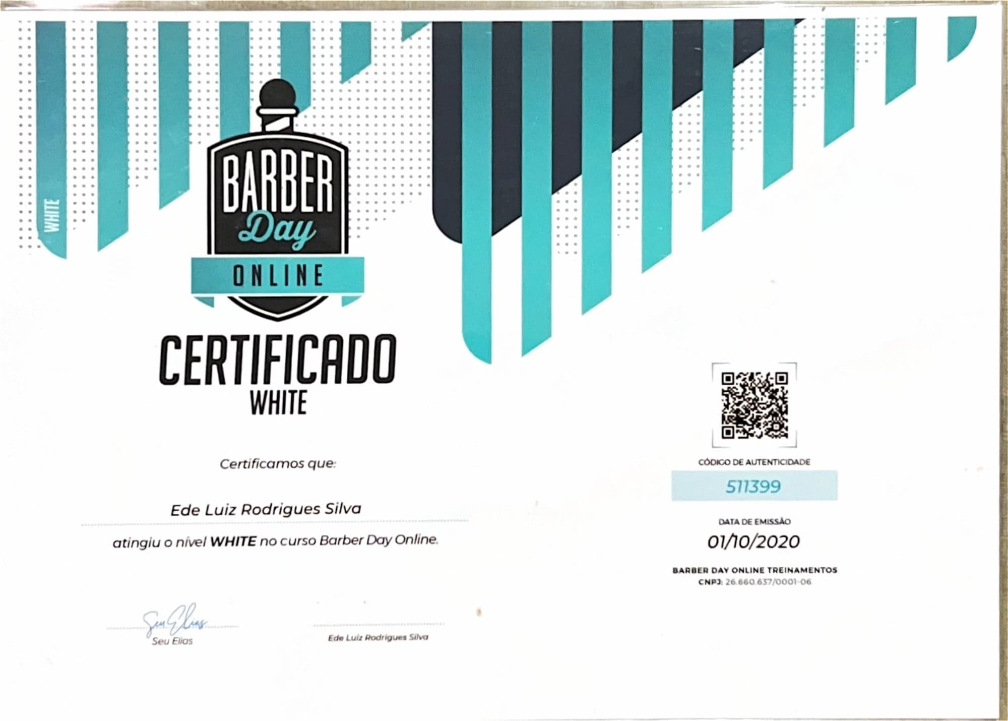 Certificado White — Barber Day Online